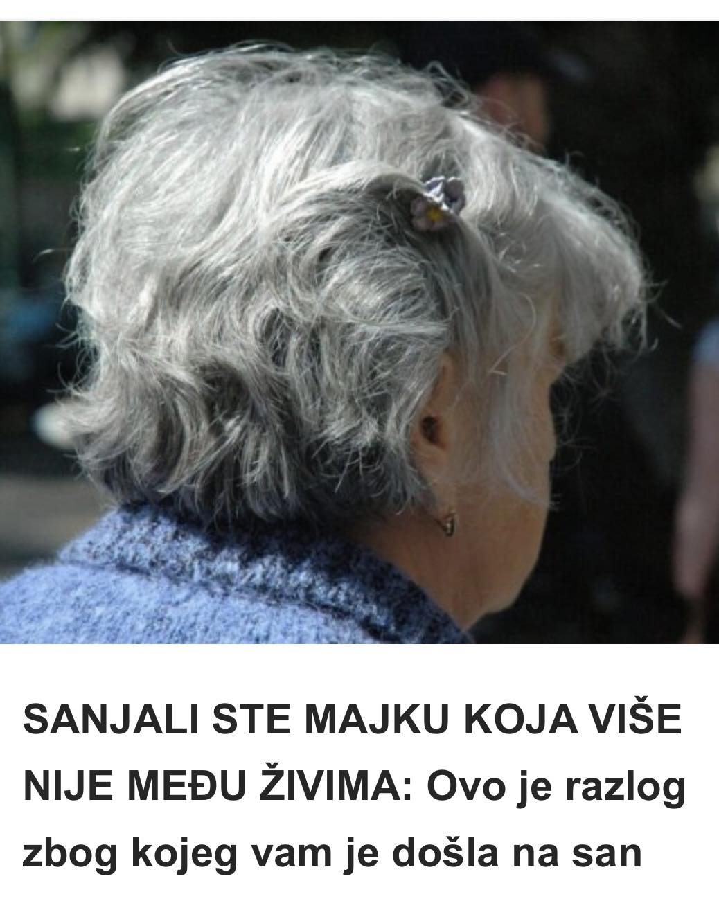 SANJALI STE MAJKU KOJA VIŠE NIJE MEĐU ŽIVIMA: Ovo je razlog zbog kojeg vam je došla na san - featured image SANJALI STE MAJKU KOJA VIŠE NIJE MEĐU ŽIVIMA: Ovo je razlog zbog kojeg vam je došla na san - featured image